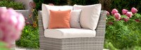 Cannes™ Sunbrella® Outdoor Corner Chair - Centered Ink